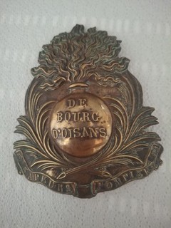 PLAQUE DE CASQUE DE SAPEURS POMPIERS modèle 1870 Second Empire