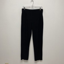 Eileen Fisher Pull On Pants Womens Black Stretch Elastic Waist USA Made Small