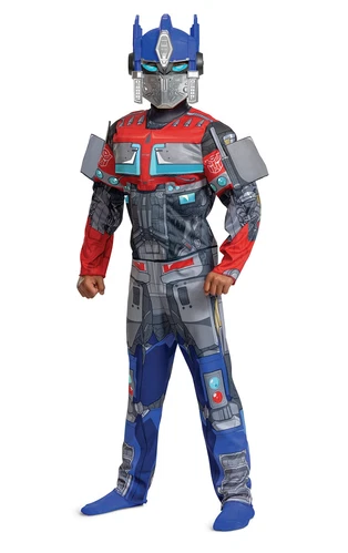 Optimus Prime Kids Costume Transformers Muscle Jumpsuit Mask Halloween 10-12