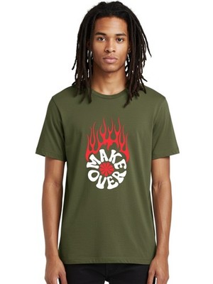 Make-Over Mens Graphic Tee,100% Cotton,Casual Summer Wear