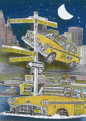 John Suchy Signed 3D POP ART,  RUSH HOUR, NYC, Custom Framed
