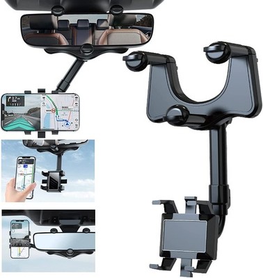 Drehbarer 360° Und Einziehbarer Auto Handy Halter Multifunktionaler Rückspiegel