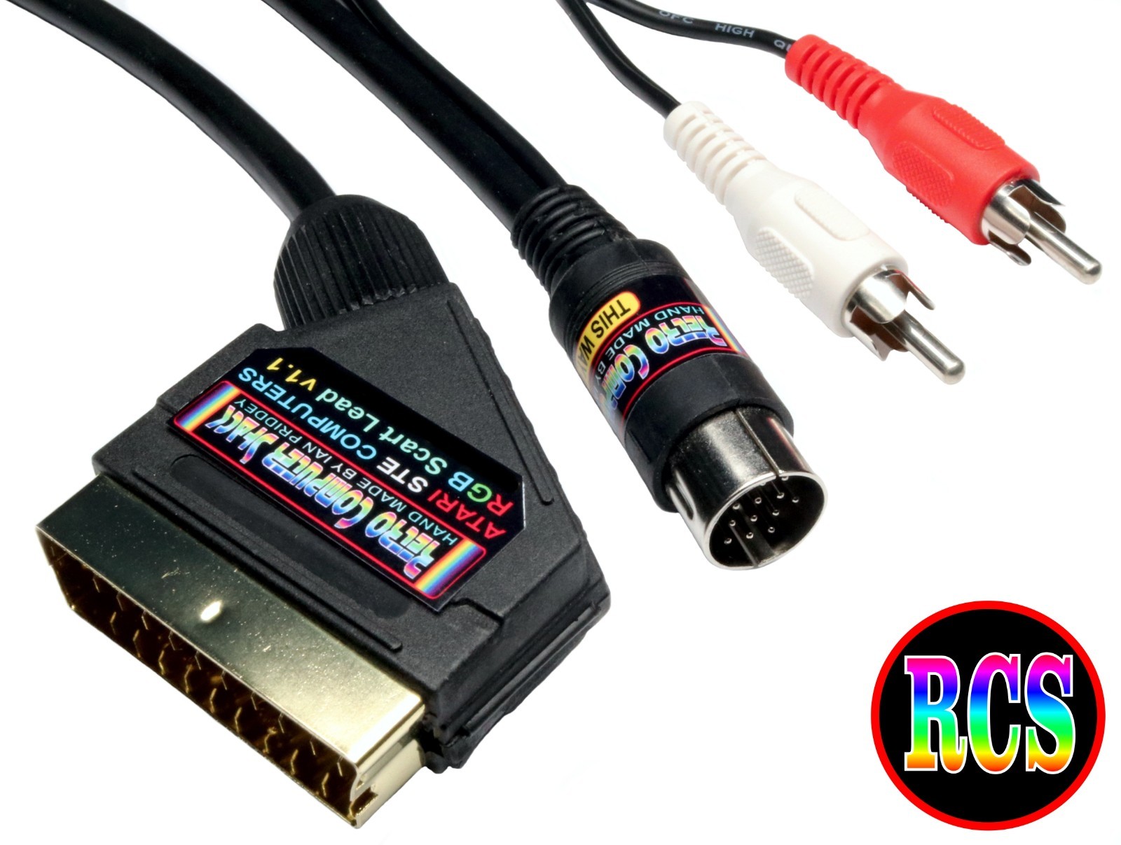 Atari STe High Quality Gold Plated RGB Scart Lead TV Video Cable STEREO