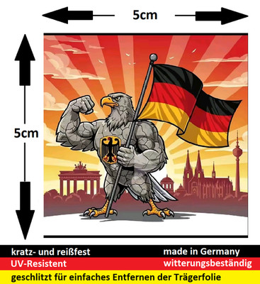 ''Deutscher Adler'' Aufkleber (10-100 Stück) Heimatliebe AfD Patriot - 5 x 5cm