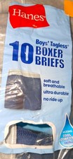 Hanes Boys 7 pk Tagless Boxer Briefs Underwear Comfort Flex WaistLarge 14-16 NEW