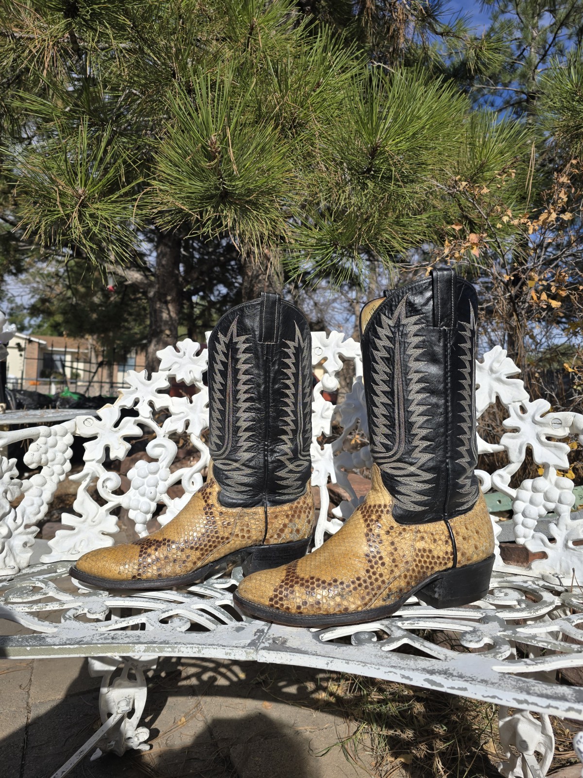 9.5D 🔥🐍 ROCK PYTHON SNAKESKIN POINTED TOE🔥🐍 V… - image 7