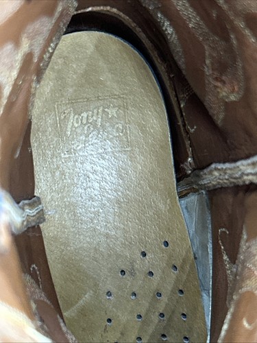 Tony Lama Caiman Leather Cowboy Boots Tan and Brown Size 8.5D Style CY1015 - Picture 11 of 15