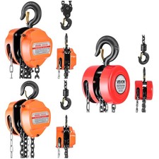VEVOR Kettenzug 0,5-3T Hebezug Flaschenzug 2,44m/3m/6m Hubhöhe Kettenflaschenzug