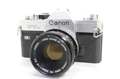[Exc+5] CANON FTb QL  35mm Film Camera Silver with f/1.8 50mm Lens From Japan