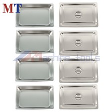 Durable Stainless Steel 4" Deep Hotel Pans with Lids - 4 Pack