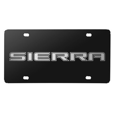 GMC Sierra 3D Nameplate Black Stainless Steel License Plate