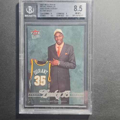 Kevin Durant 2007-08 Fleer Ultra #232 Lucky 13 Blank Back Rookie Card RC Error