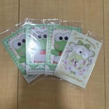 Juego de 4 tarjetas de oblea Keroppi Sanrio coleccionables oficiales sin usar