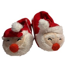 WONDERSHOP Santa Toddler Kids Light-Up Nose Christmas Slippers 12-24 Months