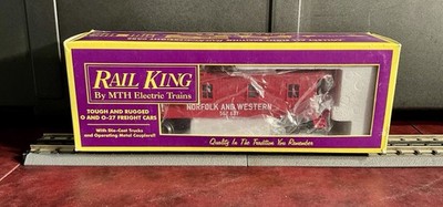 LNIB MTH MT-7704 Rail King Norfolk & Western RED Steel Caboose #562637  O Gauge