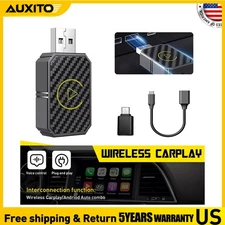 Mini Wireless CarPlay Adapter for Apple, Plug & Play Low Latency Converts Wired
