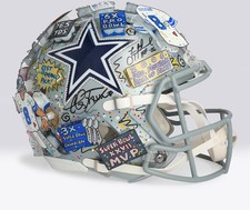 Troy Aikman Cowboys Signed Authentic Helmet w/Insc - Charles Fazzino WN55916225