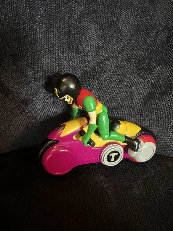 Figura de acción DC Comics Teen Titans Robin Helmet 3,5" con motocicleta rara Foto 2 de 3