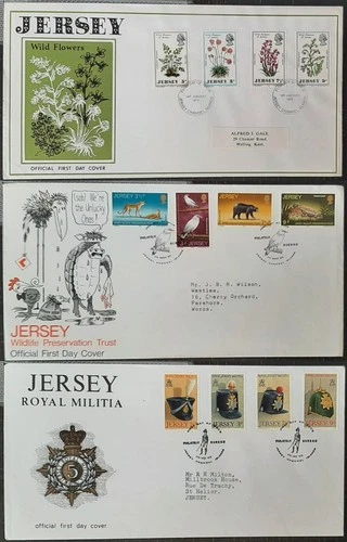 z(JER-246) JERSEY 1972 FDC set of (3) FIRST DAY Covers (ALL pictured)