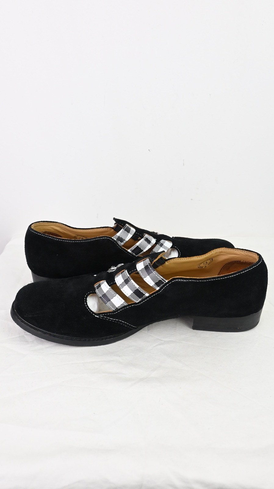 John Fluevog McPhee Black Suede Leather Mary Jane EU46 US13 image 4