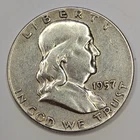1957-P Franklin Half Dollar 90% Silver Nice Circulated Condition - FHD06