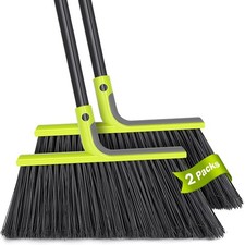 Outdoor Broom Heavy Duty 2 Packs, 143 cm Tall Commercial Soft Bristle Angle Brus