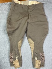 Vintage 1930s Jodhpurs Brown Tan NRA Vintage Riding Pants Cotton Leather True