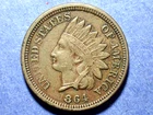 1864 Copper Nickel Indian Cent  XF
