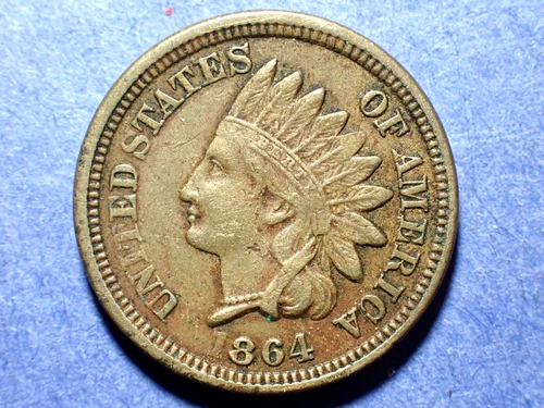 1864 Copper Nickel Indian Cent  XF