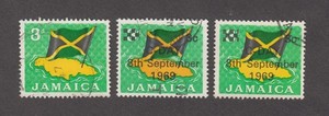 Jamaica 1964, 1969. National Flag over Jamaica. Independence. Map. Sc# 221, 281