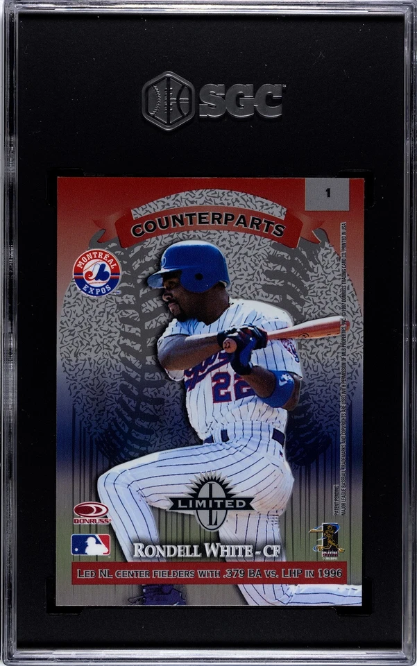 SGC 6 - 1997 年 Donruss Limited #1 Griffey Jr./白色对手名人堂! ICONIC! — 第 2/3 张图片