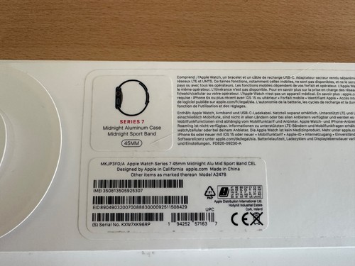 Apple Watch 7 45mm GPS LTE Cellular Midnight Aluminum Case + Sport Band - Zdjęcie 11 z 21