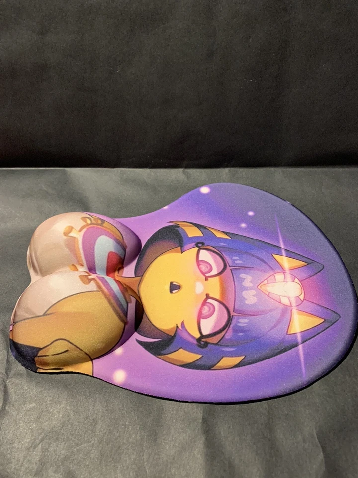 Ankha Purple Cat Sexy Girl Mousepad With Wrist Rest Soft Gaming Pad Unique Rare - Image 2 of 4