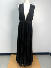 JJ's House Black A-line Deep V Floor-Length Chiffon Formal Dress Sz 12 126458