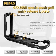 PEIPRO Alloy Quick Release L-Bracket Hand Grip Plate for Fuji GFX100II Camera
