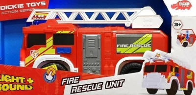 Dickie Toys Fire Rescue Unit, Feuerwehrauto,Spielzeugauto , Licht & Sound 30 cm