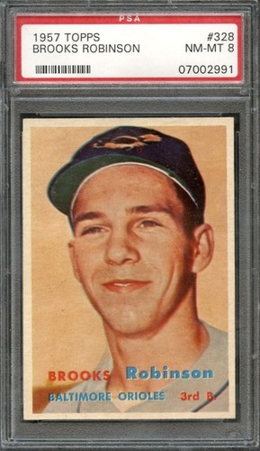1957 Topps #328 Brooks Robinson PSA 8