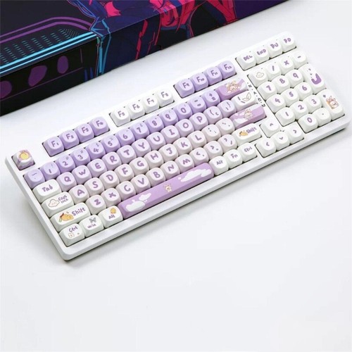 PBT Keycaps Cartoon Rabbit Theme MOA Height Keycap Set Complete 116Key - Afbeelding 7 van 8