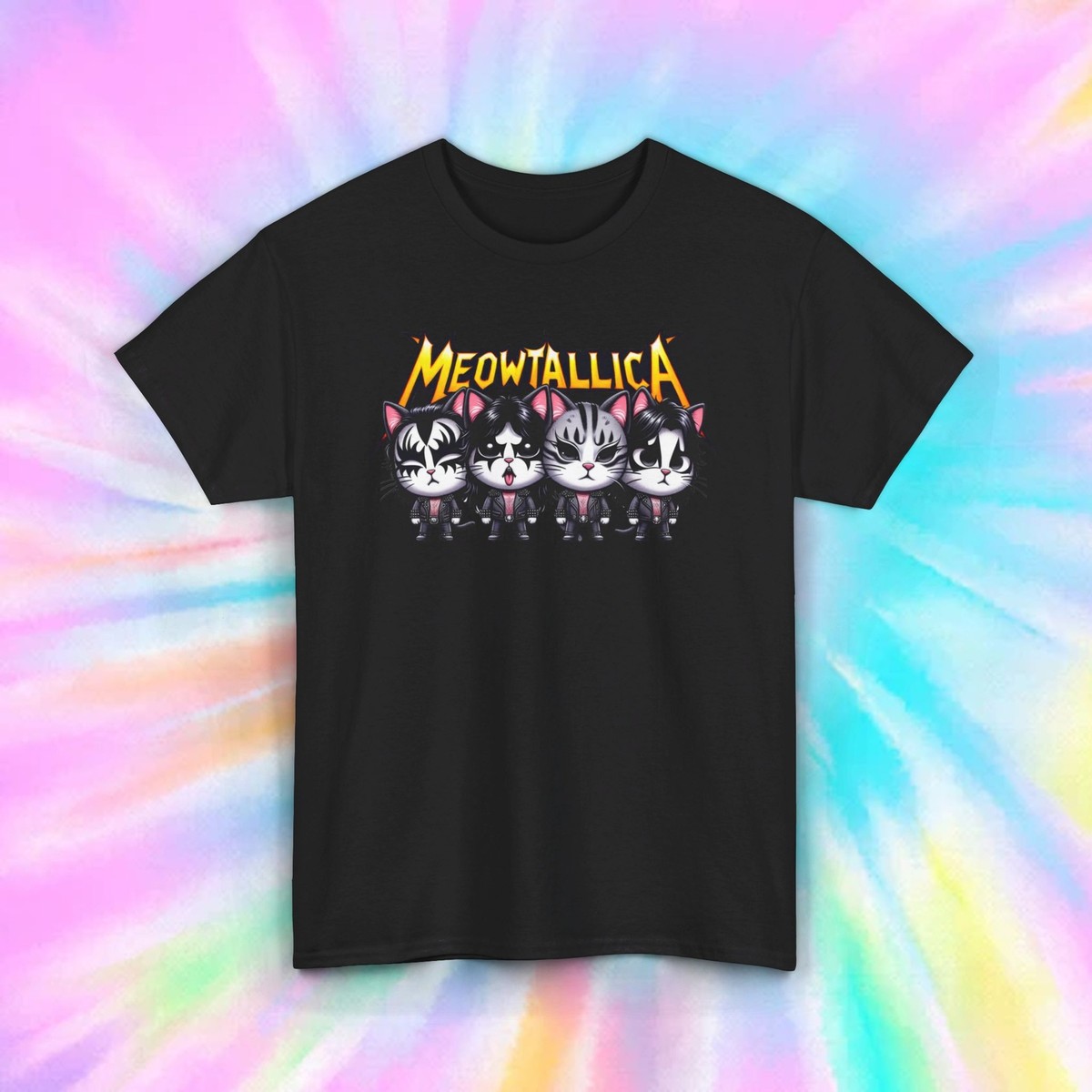 Meowtallica T-Shirt | Cat Band Parody Graphic Tee | Funny Music