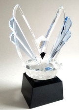 Crystal Eagle Award Trophy Paper Weight Prism...