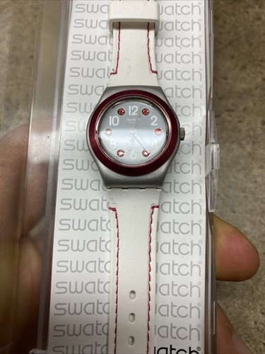 Swatch Irony Precious Berries White Red Jewels Ladies Watch Swiss Made RARE! - Picture 2 of 7