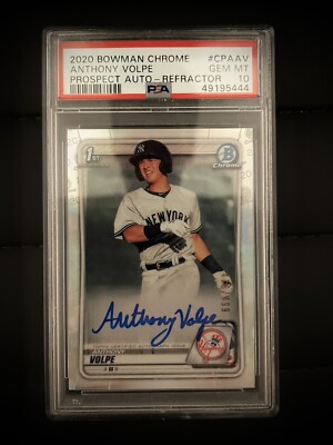 2020 Bowman Chrome Anthony Volpe Auto Refractor /499 PSA 10 2020 Bowman Chrome Anthony Volpe Auto Refractor /499 PSA 10