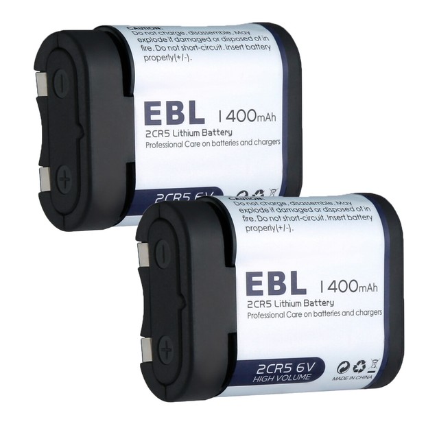 EBL 2CR5/CRP2/CR123/CR2/ER14250 Lithium Batteries EXP 2030 High