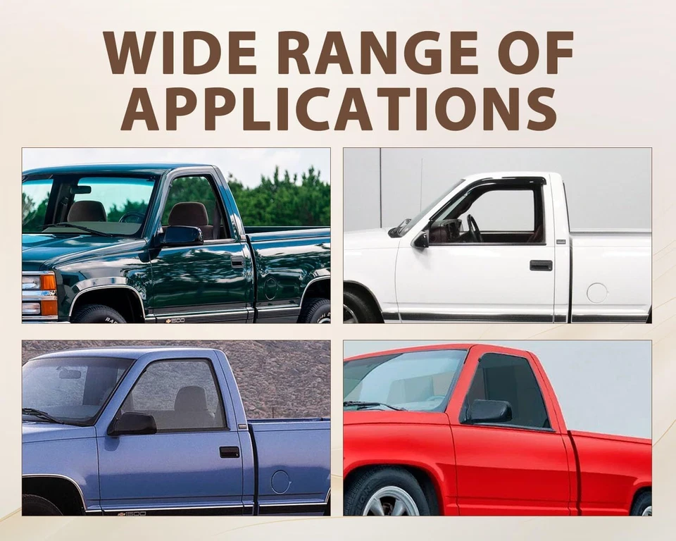 4PCS FIT CHEVY TRUCK INNER & OUTER WINDOW SWEEP FELT TRIM SEAL WEATHERSTRIP Foto 4 de 4