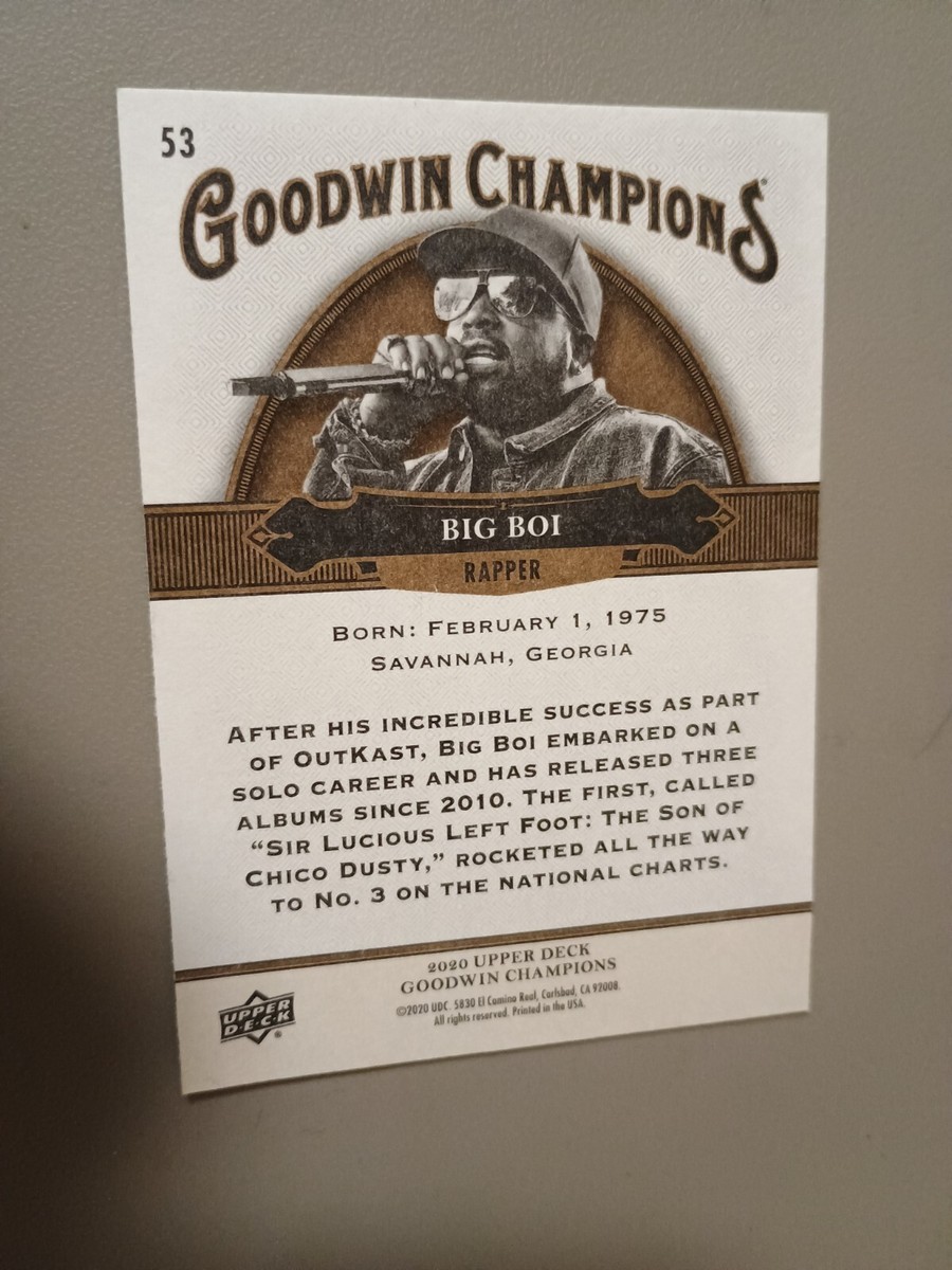 OUTKAST BIG BOI ICONIC ATLANTA RAPPER SIGNED GOODWIN CHAMPION