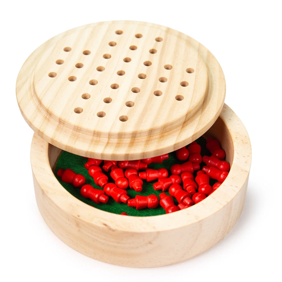 Bigjigs Toys Mini Wooden Solitaire Game, Travel Game, Stocking Filler Toys - Image 3 of 4