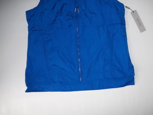 CALVIN KLEIN Performance Blue HOODED Weather Resistant VEST Womens LARGE NEW - Picture 3 of 4