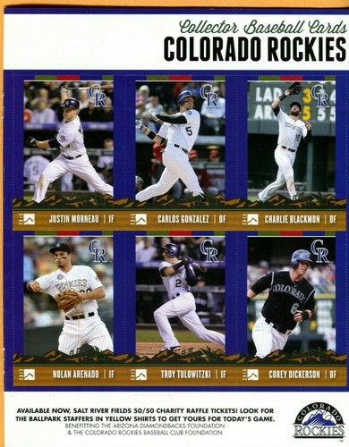 2015 Uncut Sheet Colorado Rockies AZ Diamondbacks Spring Training Baseball Cards - Picture 2 of 6
