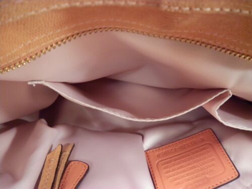 Coach Alexandra Python Peach Purse Straw Tote F21959 Studded Coral Handbag B1320 - Picture 10 of 24