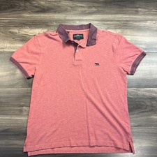 Rodd Gunn Shirt Mens Medium Red Cotton Sports Fit Casual Polo